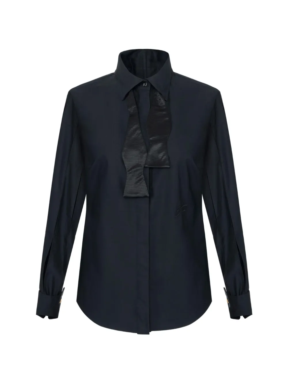 Elisabetta Franchi cotton shirt with bow tie - Schwarz