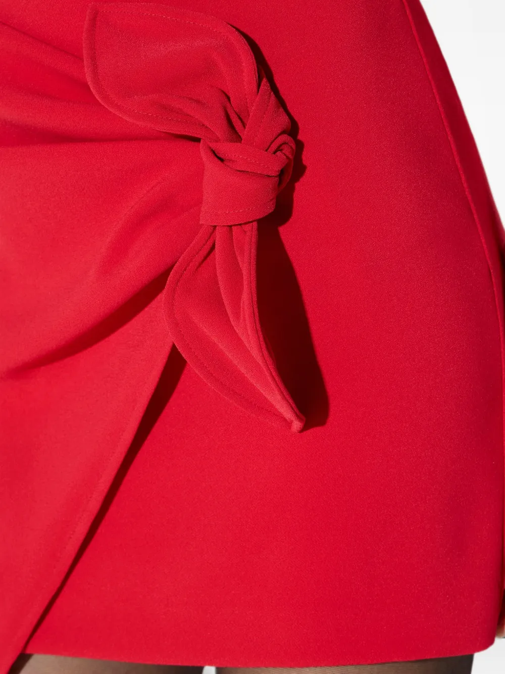 Elisabetta Franchi Lichtgewicht crêpe mini-rok met strik Rood