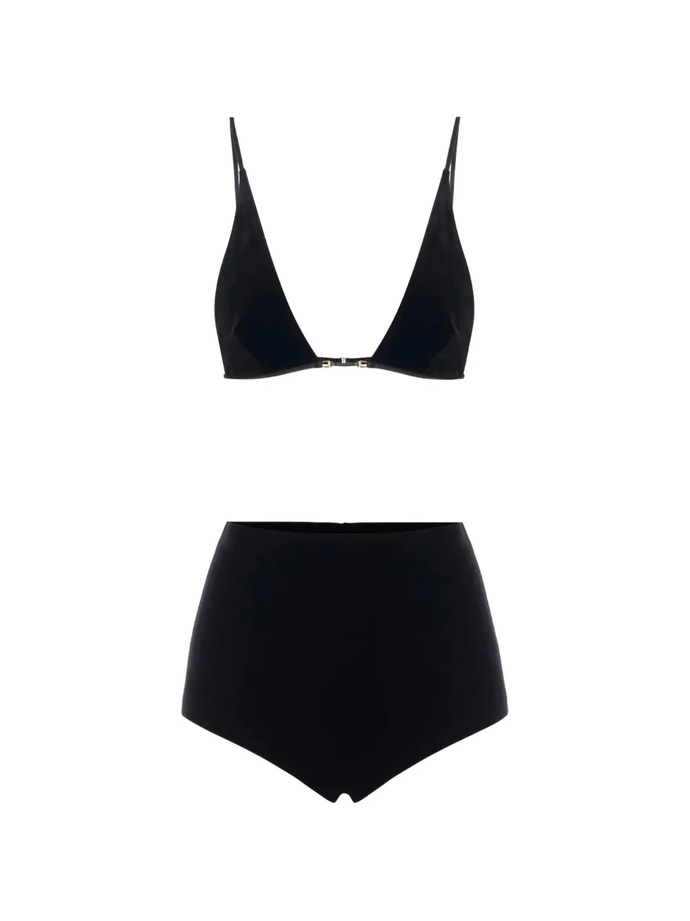 Elisabetta Franchi Reggiseno e shorts in velluto - Nero