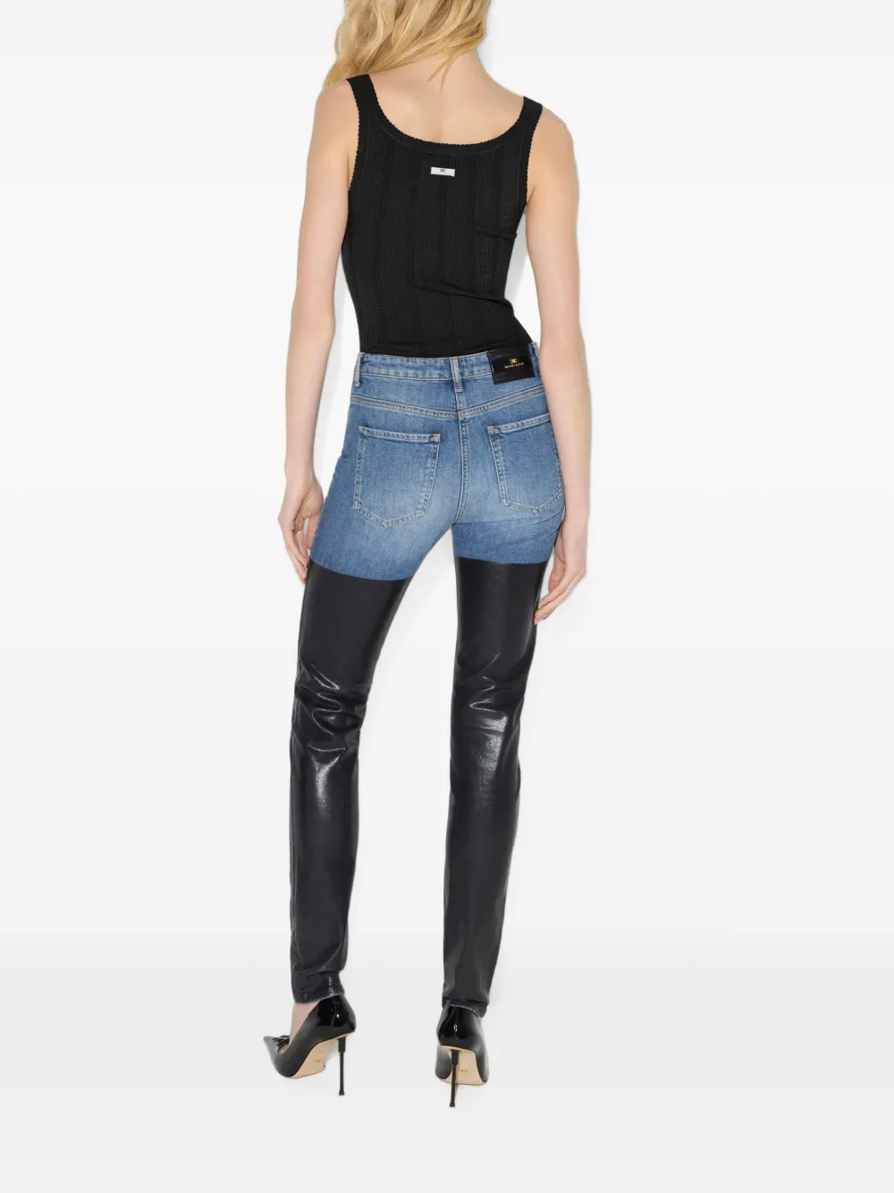 Elisabetta Franchi Opengebreide top Zwart