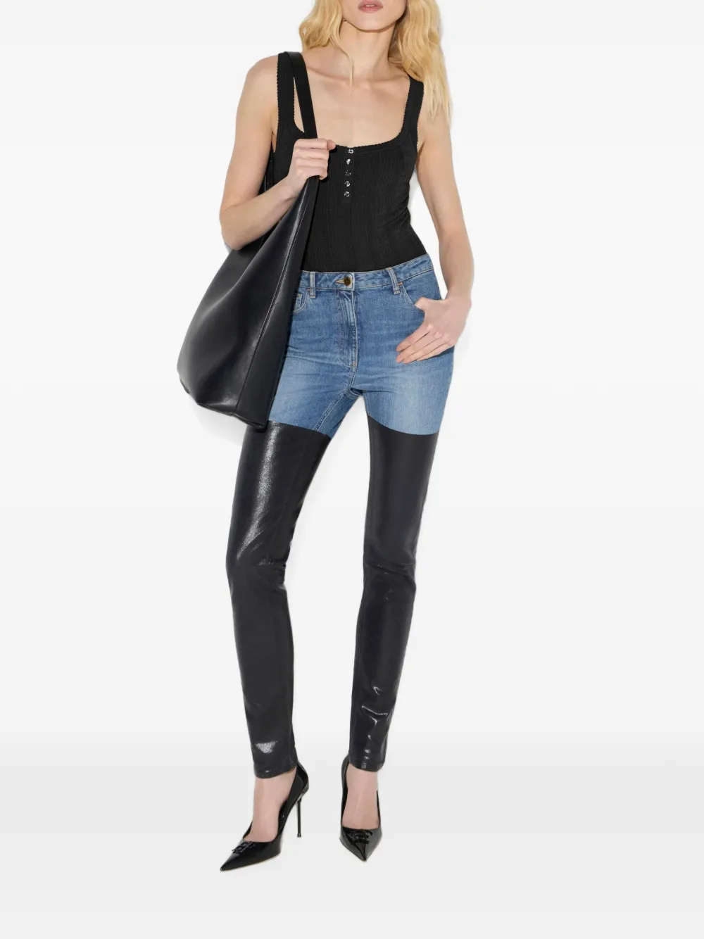 Elisabetta Franchi Opengebreide top Zwart