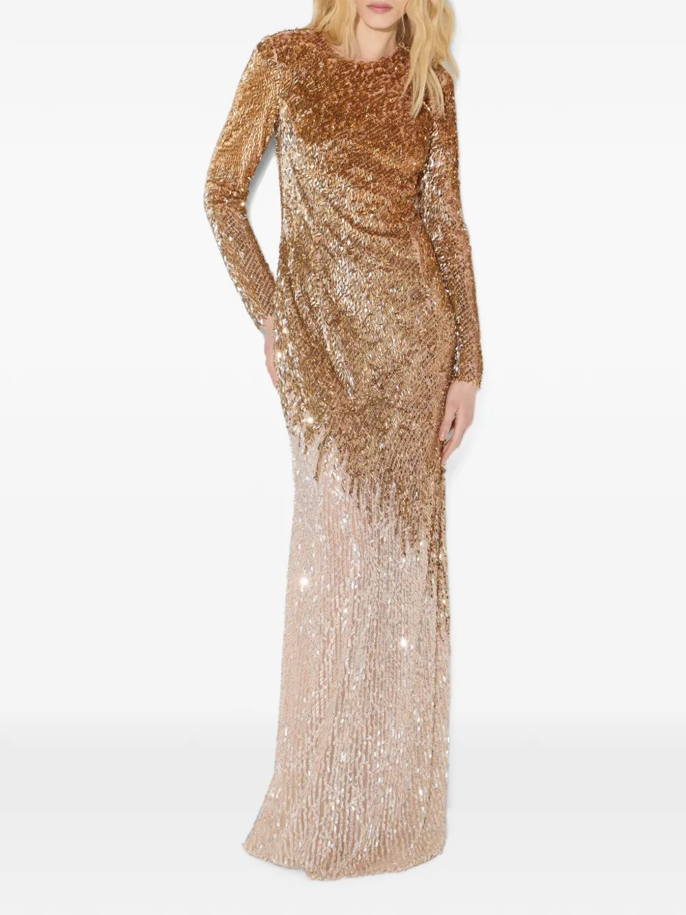 Elisabetta Franchi Red Carpet metallic tulen jurk Goud