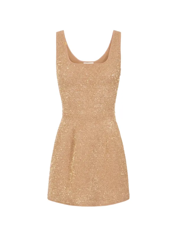 elisabetta franchi gold dress Knit Mini With Sequins | PD2025