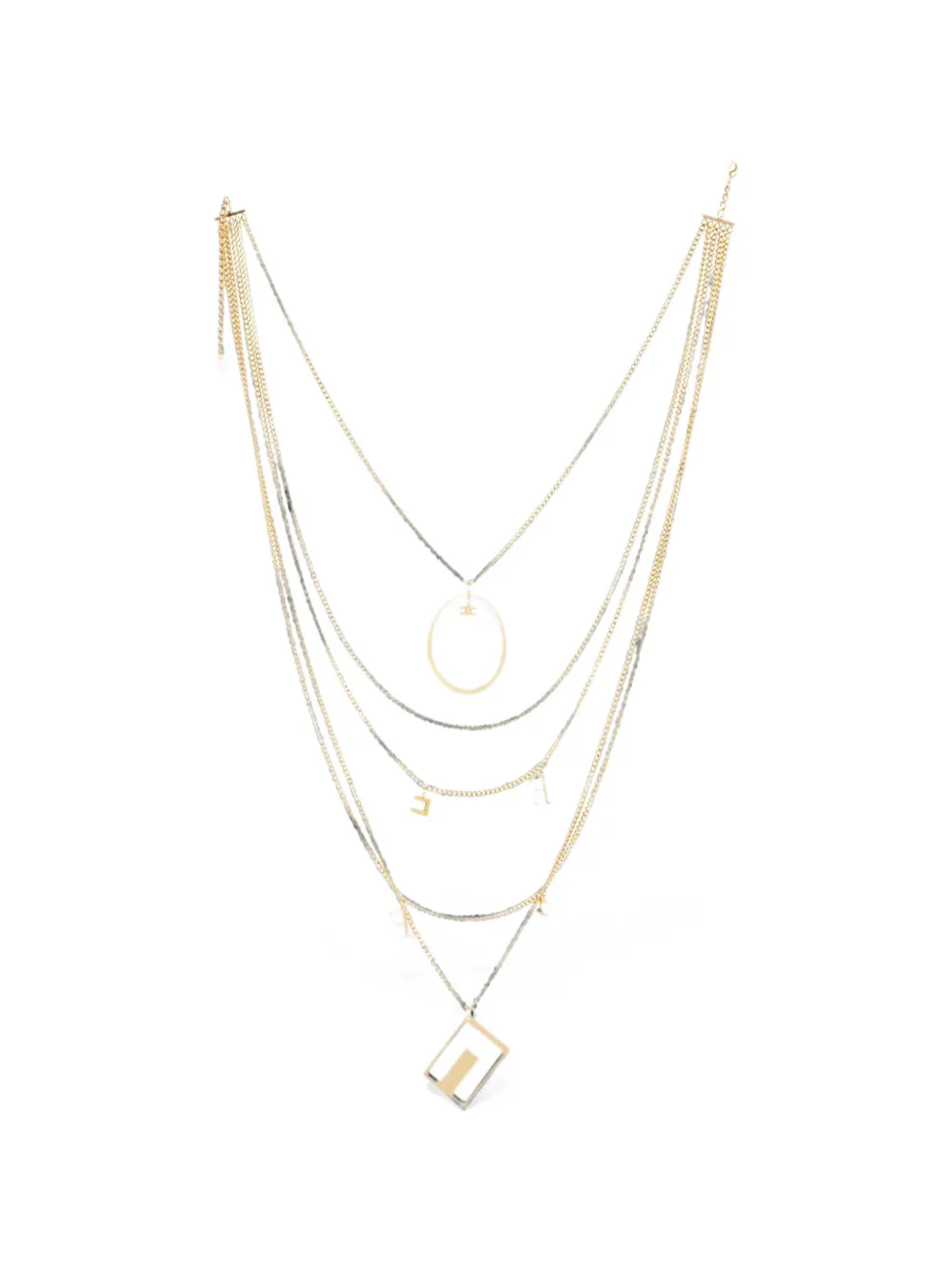 Elisabetta Franchi Necklace With Charms In Gold