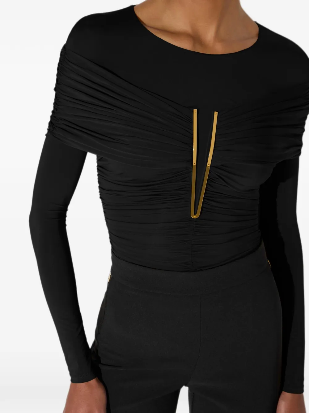 Elisabetta Franchi Lichtgewicht crêpe jersey body Zwart