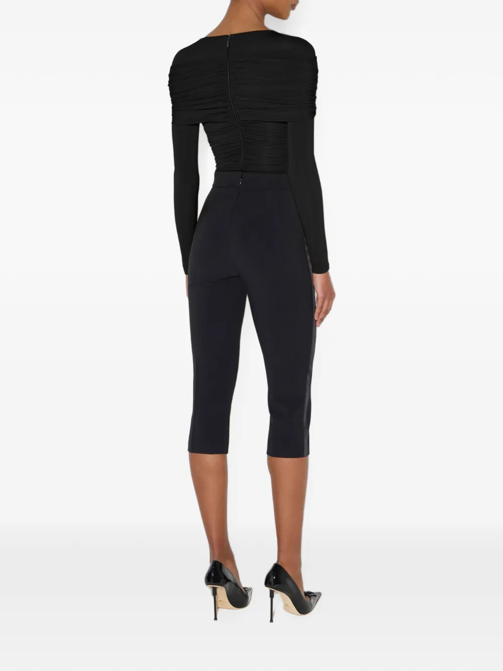 Elisabetta Franchi Lichtgewicht crêpe jersey body Zwart