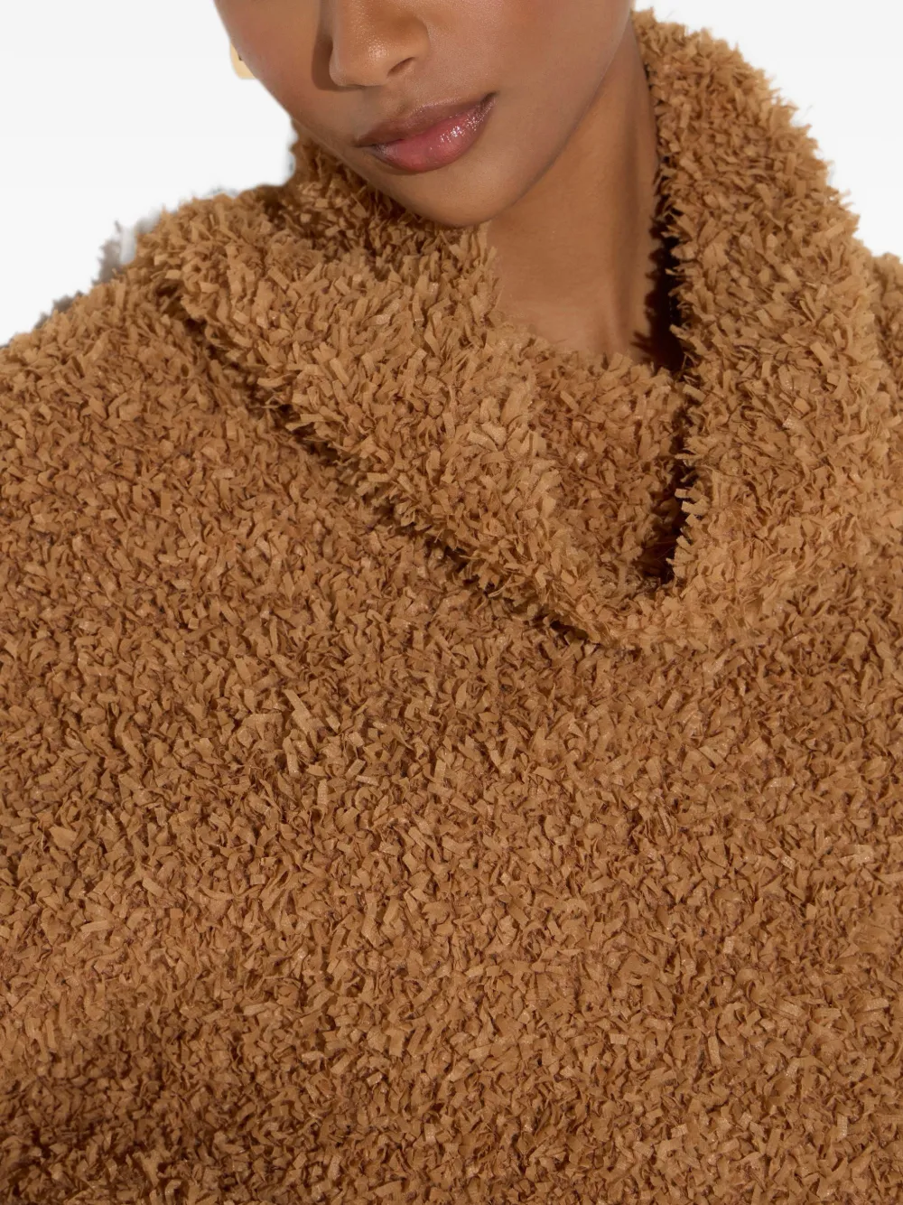 Elisabetta Franchi Trui van fleece stof Bruin