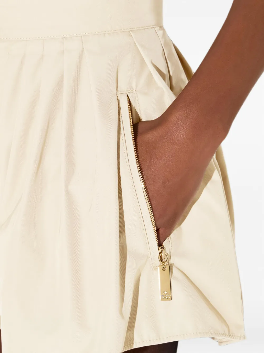 Elisabetta Franchi Taffeta voile shorts Beige