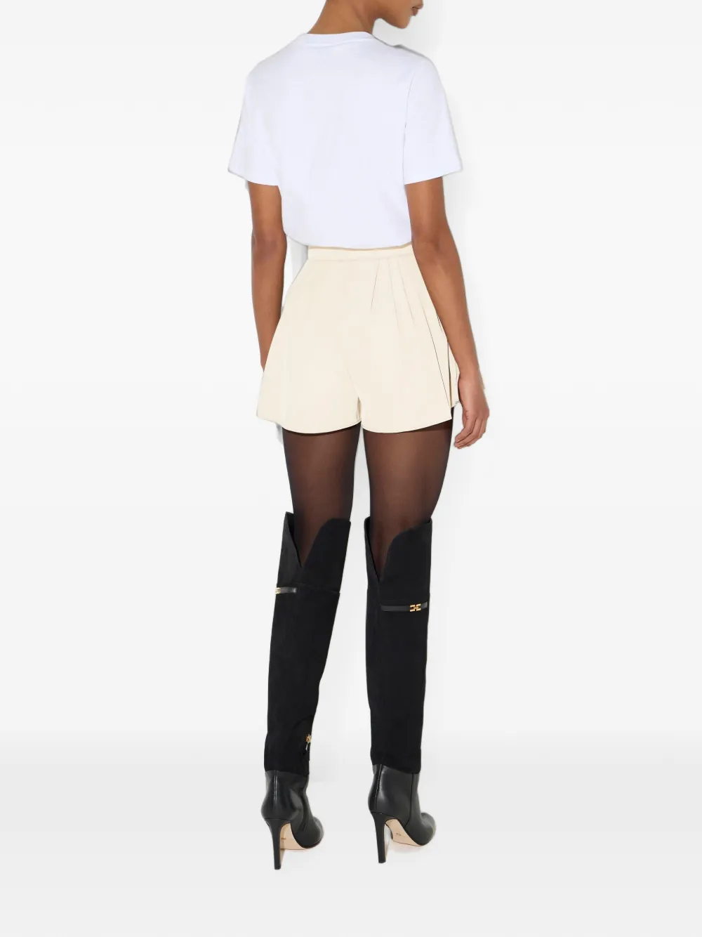 Elisabetta Franchi Taffeta voile shorts Beige