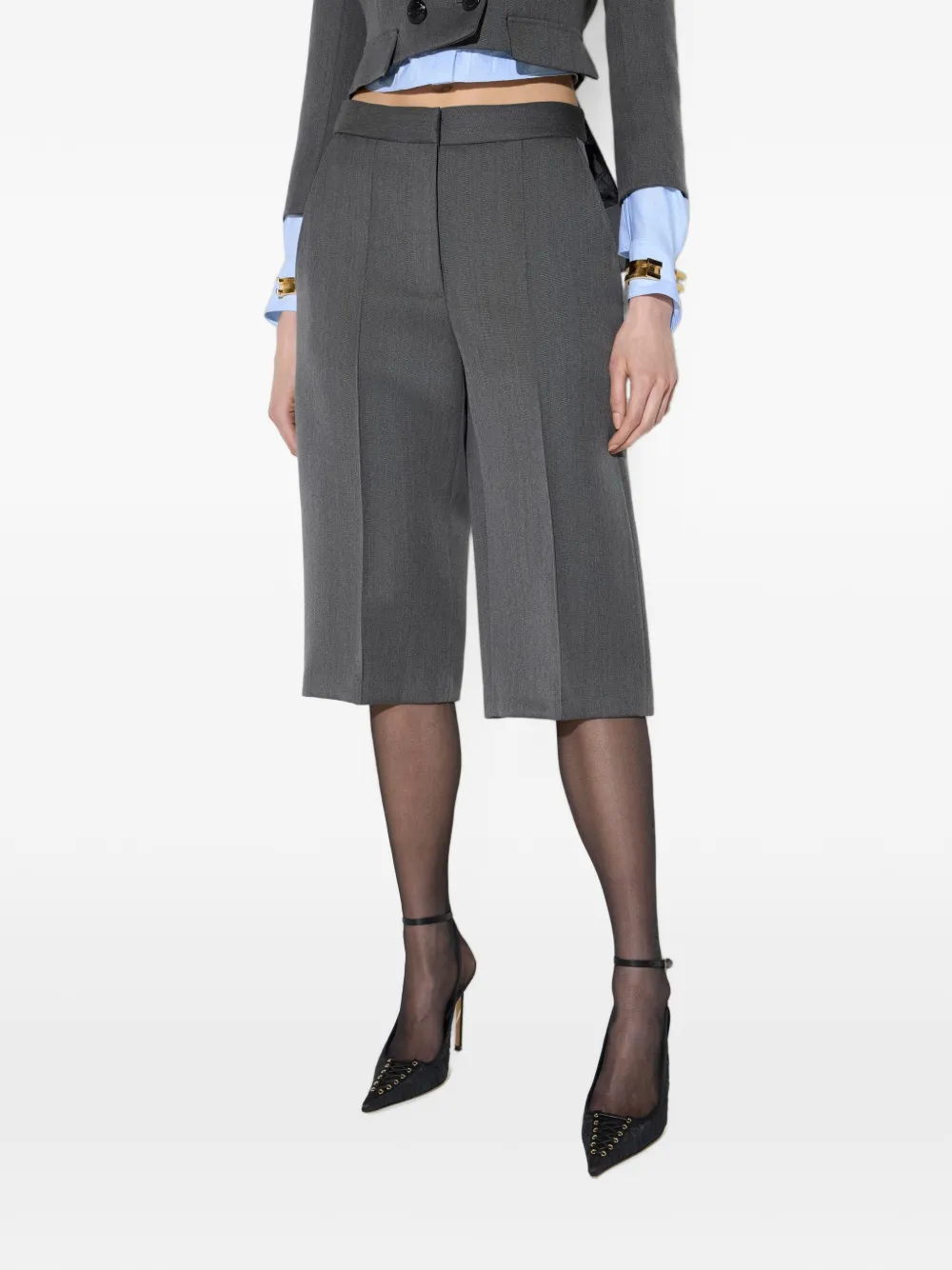 Elisabetta Franchi Wollen bermuda shorts Grijs