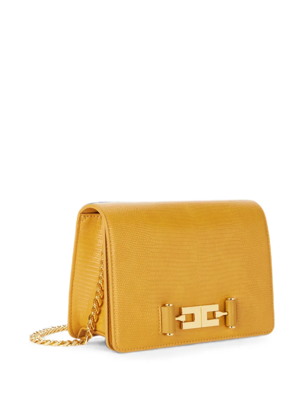 Elisabetta Franchi Schoudertas met groumette ketting Geel