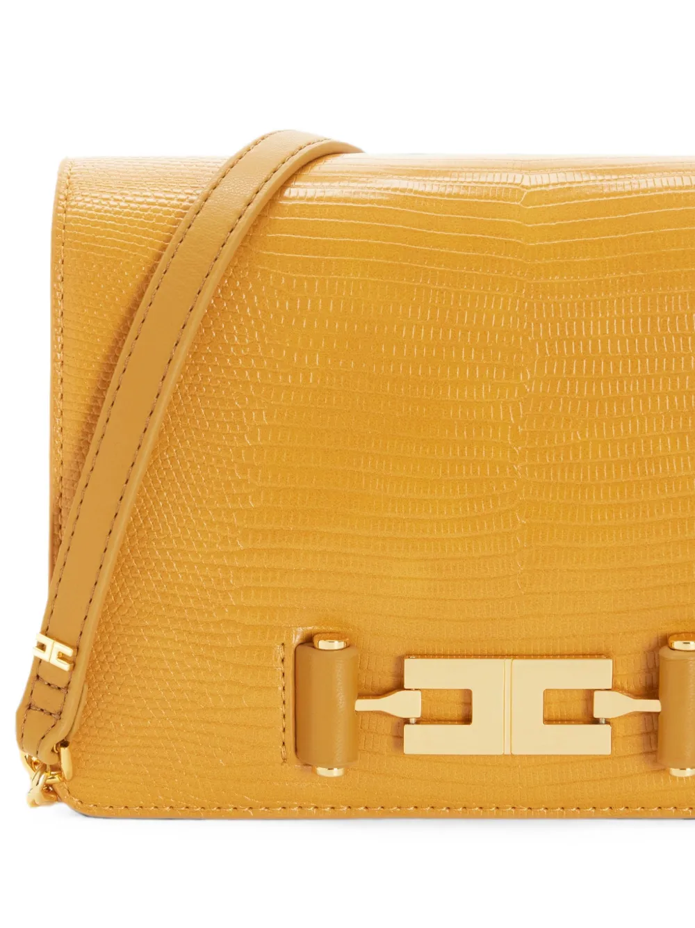 Elisabetta Franchi Schoudertas met groumette ketting Geel