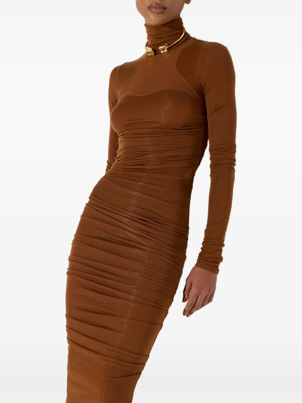 Elisabetta Franchi Jurk van lichtgewicht jersey Bruin