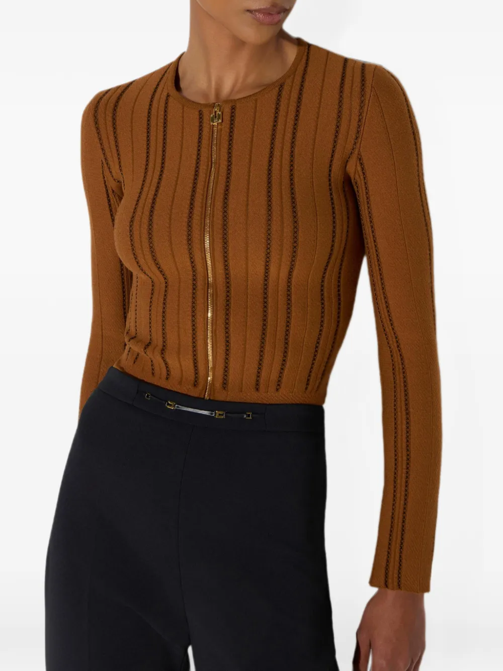 Elisabetta Franchi Gebreid vest Bruin