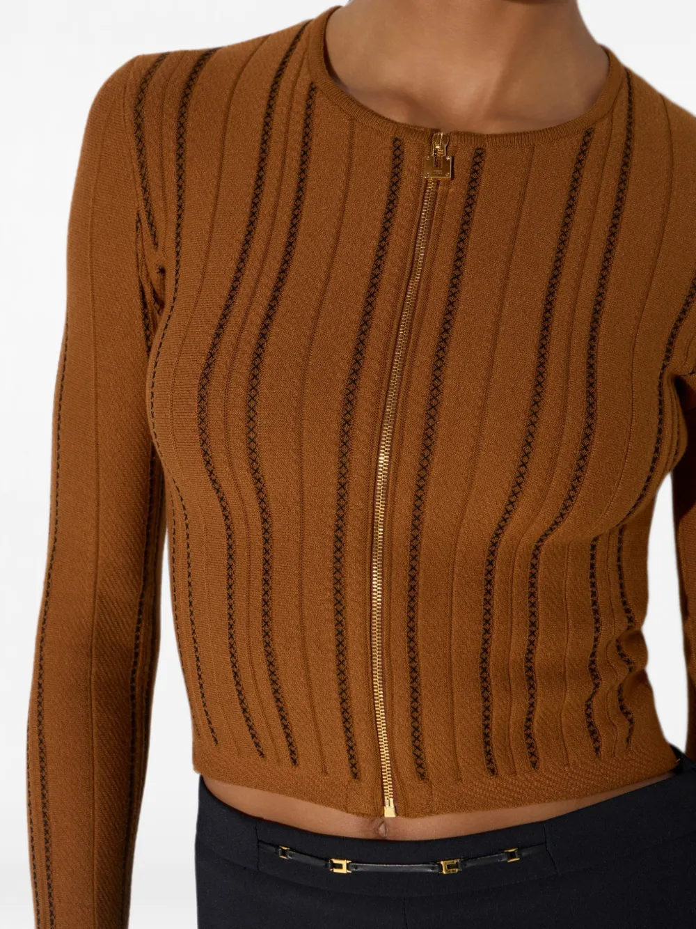 Elisabetta Franchi Gebreid vest Bruin