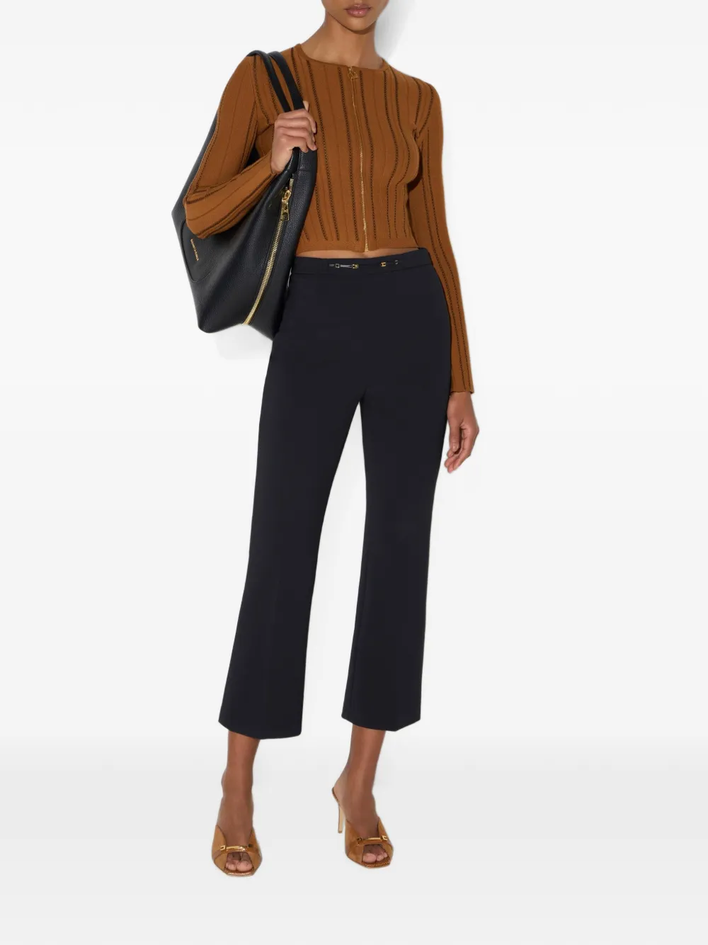Elisabetta Franchi Gebreid vest Bruin