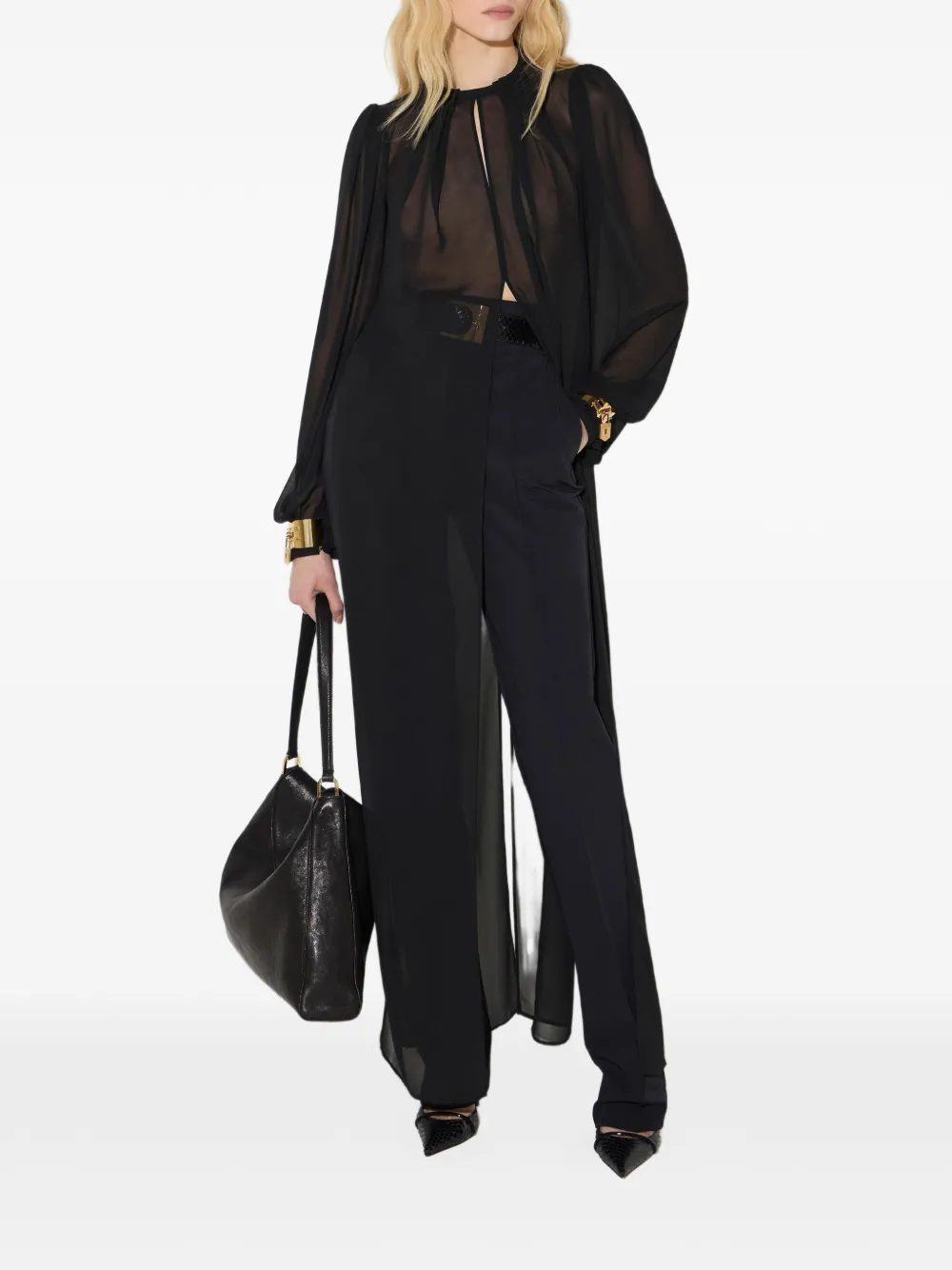 Elisabetta Franchi Georgette blouse Zwart
