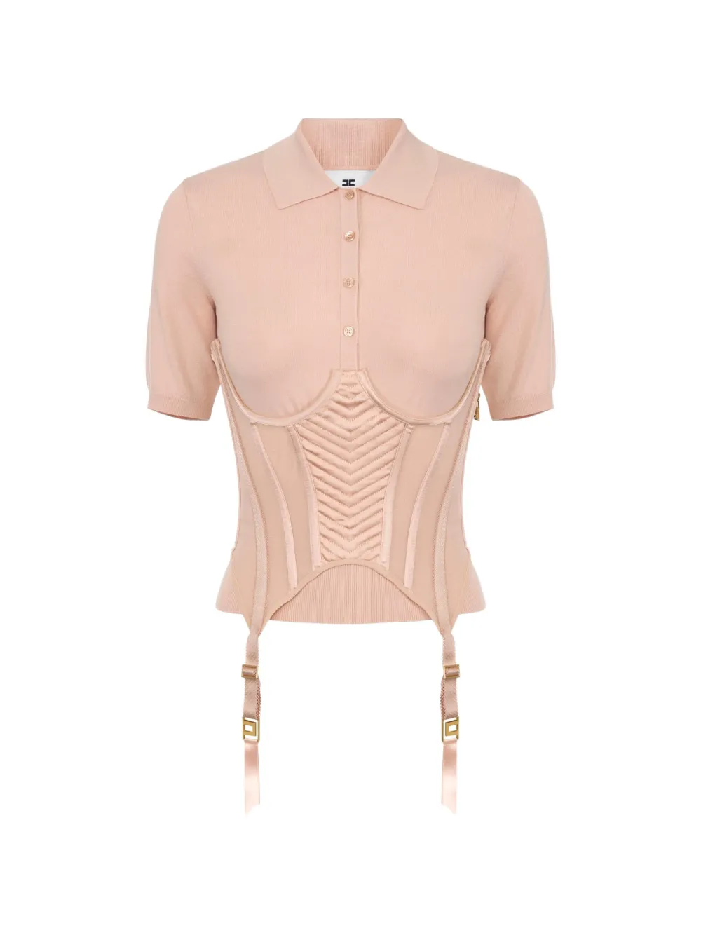 Elisabetta Franchi Polo stile corsetto - Toni neutri