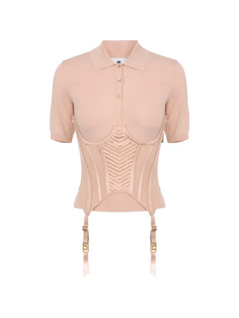 Elisabetta Franchi playera tipo polo tejida estilo bustier