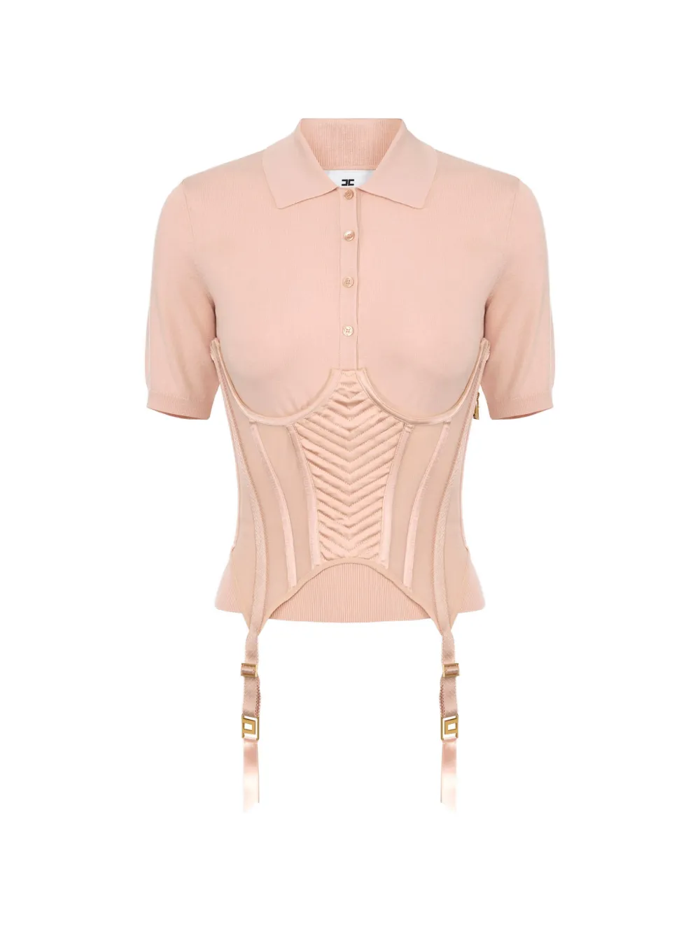 Elisabetta Franchi knit bustier-style polo shirt