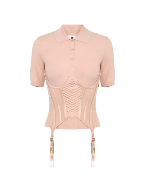 Elisabetta Franchi playera tipo polo tejida estilo bustier