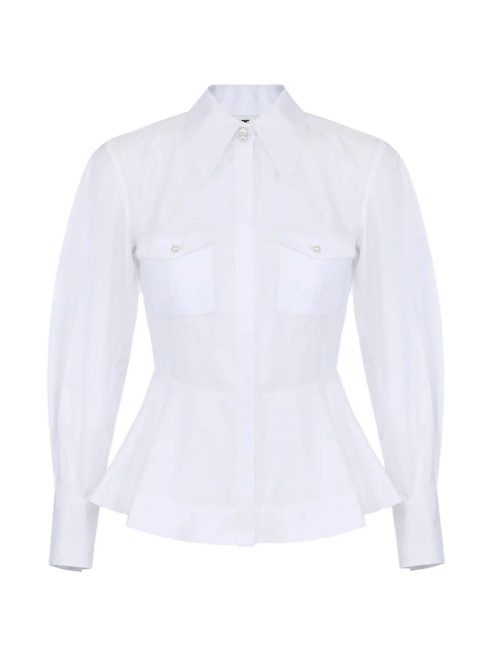 Elisabetta Franchi cotton poplin shirt with flounce