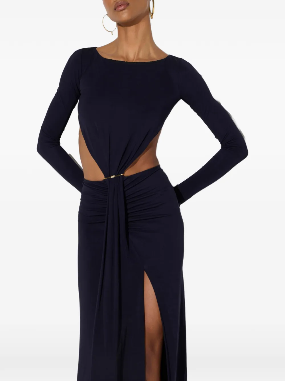Elisabetta Franchi Jurk van jersey met uitgesneden details Blauw