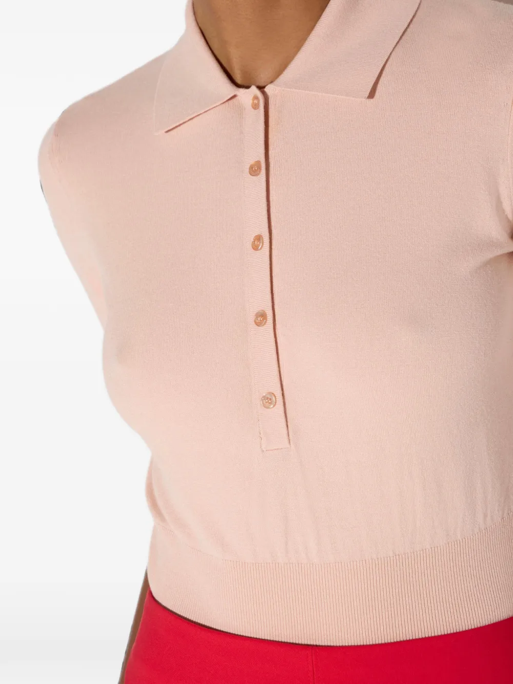 Elisabetta Franchi Gebreid poloshirt Beige