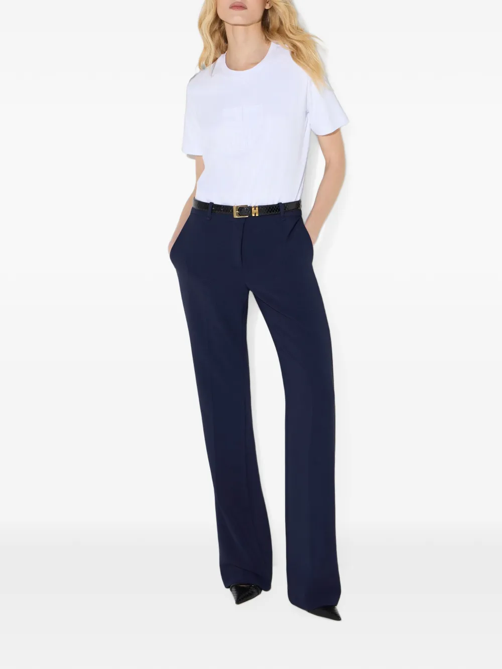 Elisabetta Franchi Jersey T-shirt met logo Wit