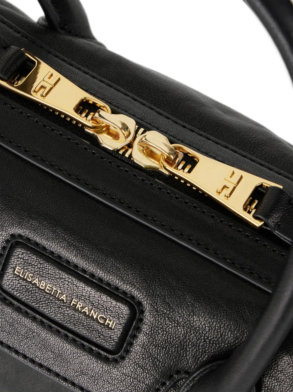 Elisabetta Franchi Kleine Boston tas van nappa leer Zwart