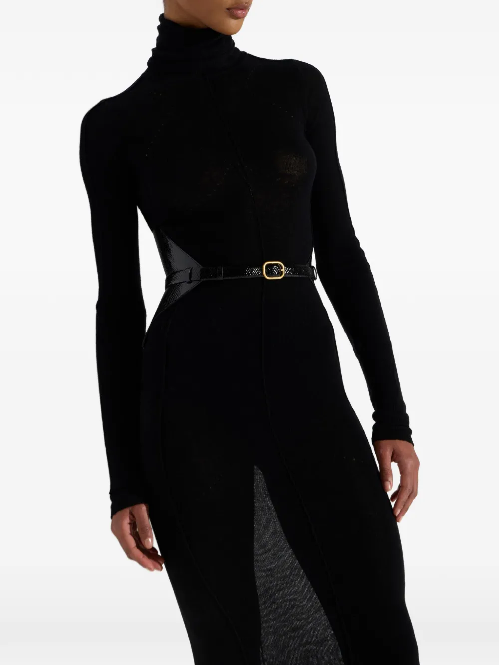 Elisabetta Franchi Opengebreide mini-jurk Zwart