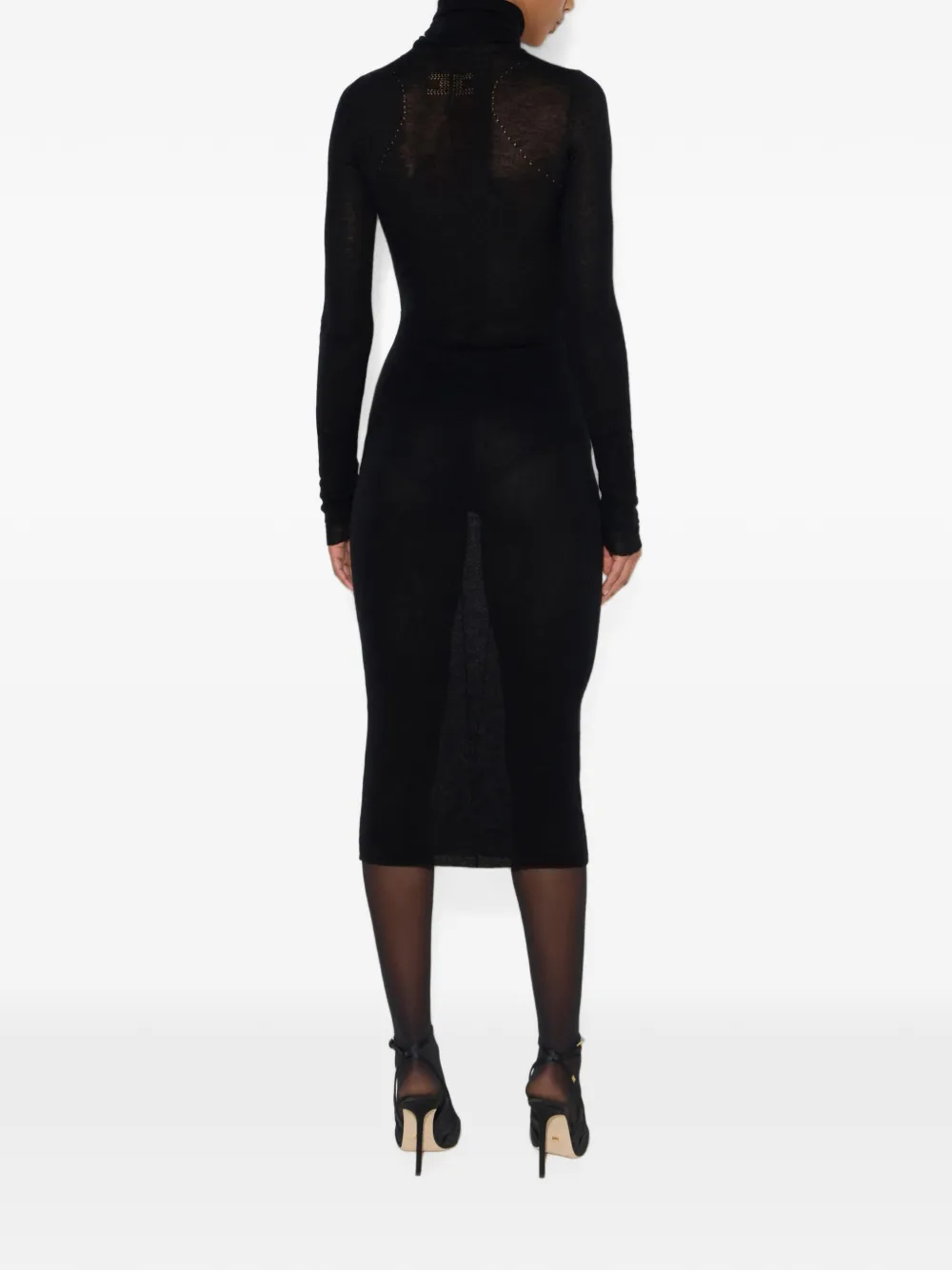 Elisabetta Franchi Opengebreide mini-jurk Zwart
