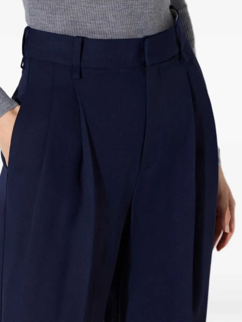 Elisabetta Franchi Flowing gabardine broek Blauw