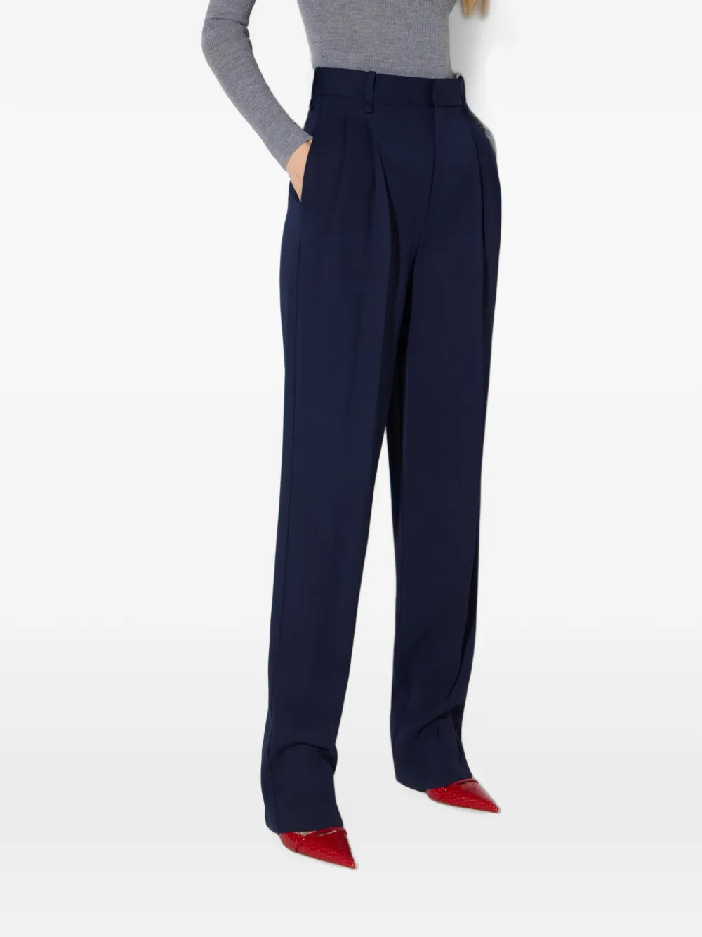 Elisabetta Franchi Flowing gabardine broek Blauw