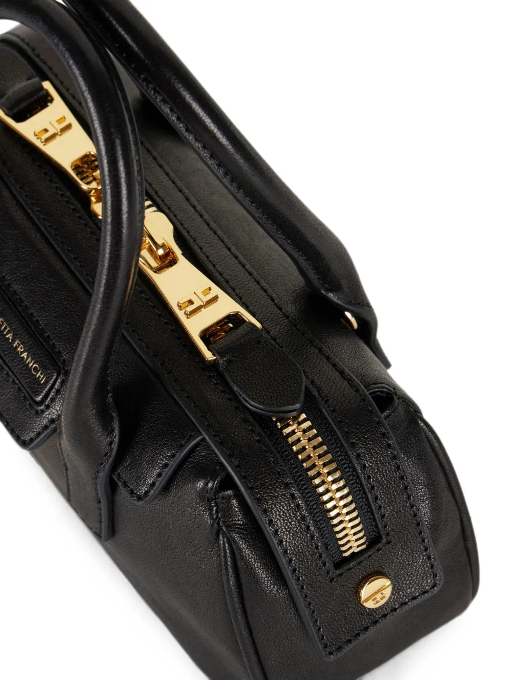 Elisabetta Franchi Kleine Boston leren tas Zwart