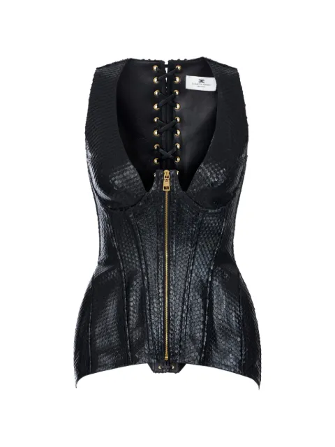 Elisabetta Franchi nappa leather bustier-style waistcoat