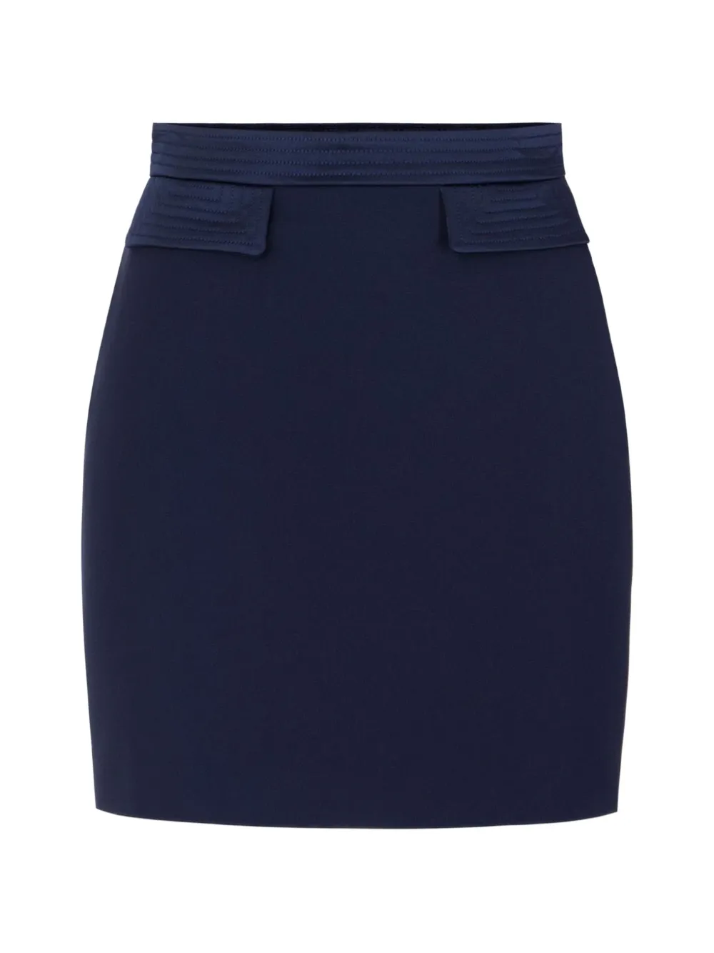 Elisabetta Franchi Minigonna elasticizzata doppio strato in crêpe e raso - Blu