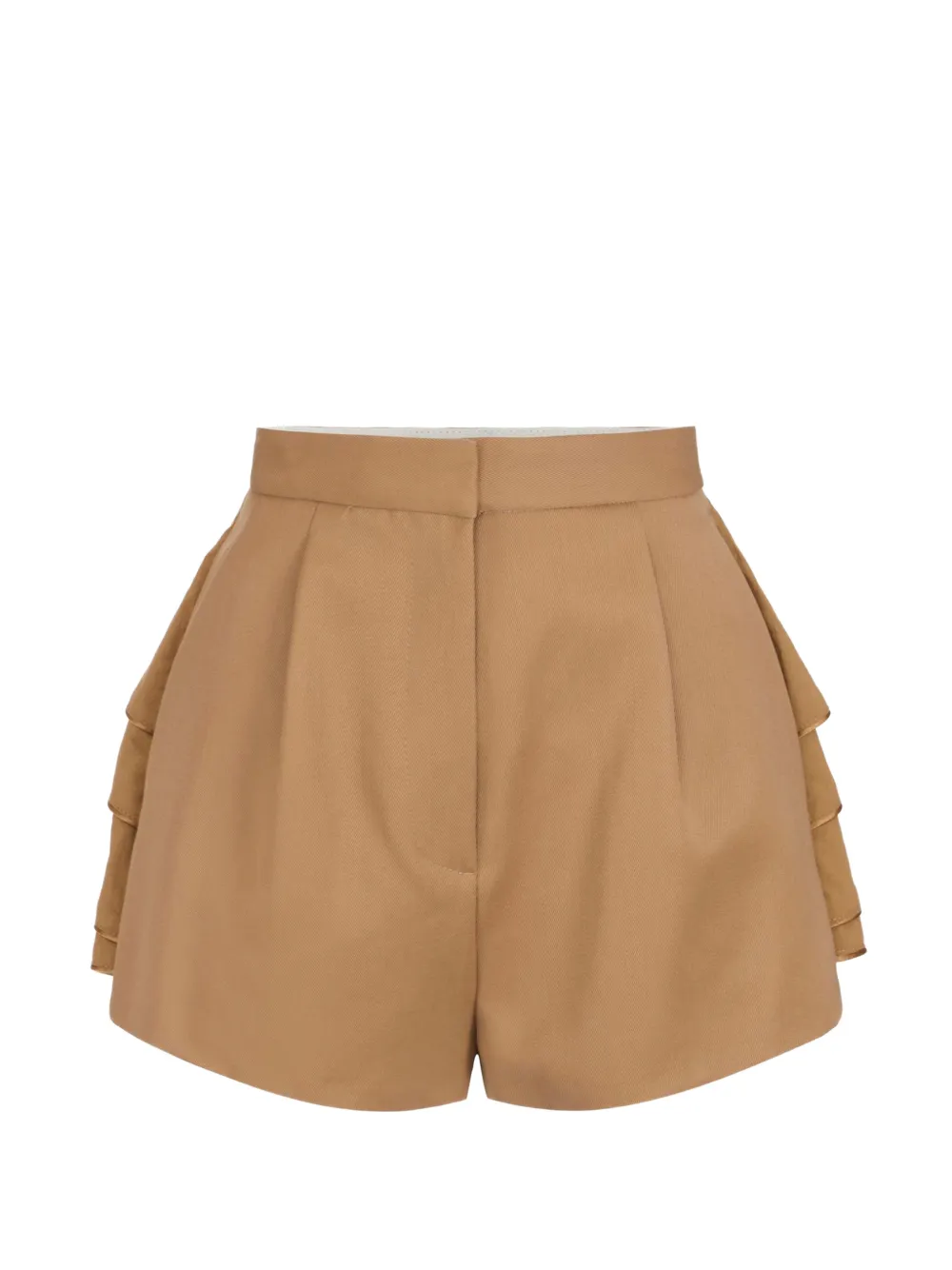 Elisabetta Franchi Gabardine-Shorts mit Volants - Braun