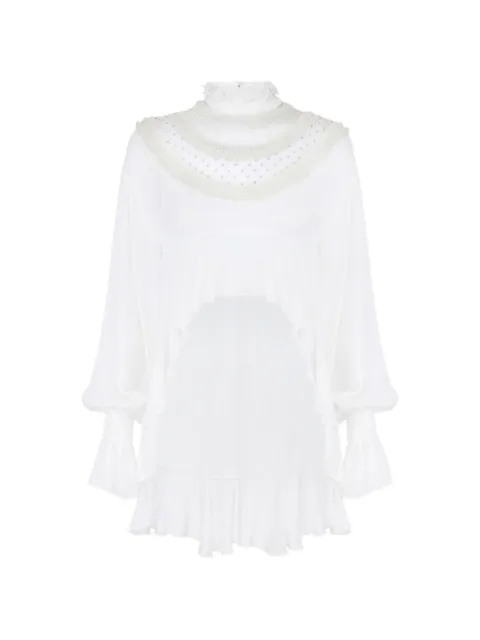 Elisabetta Franchi viscose georgette blouse with ruching