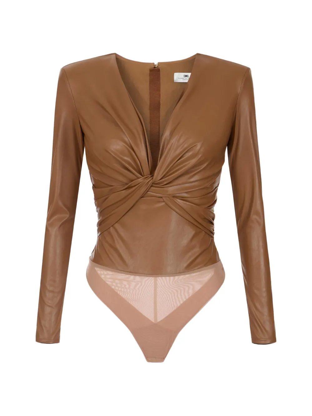 Elisabetta Franchi bodysuit with knot - Brown