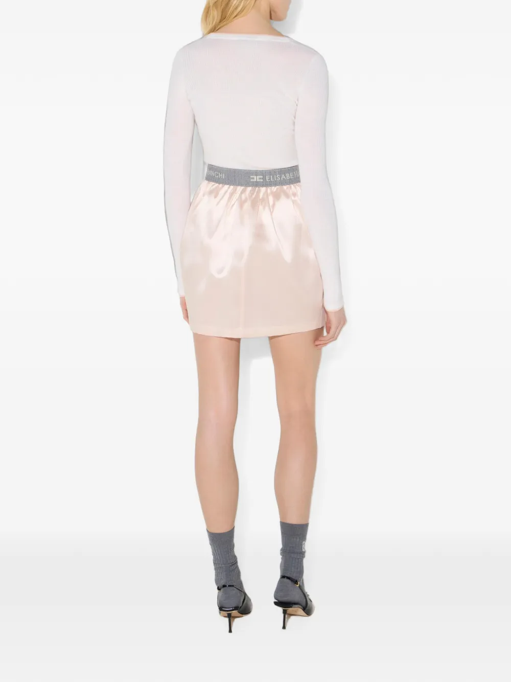 Elisabetta Franchi Zijden gazar mini-rok Roze