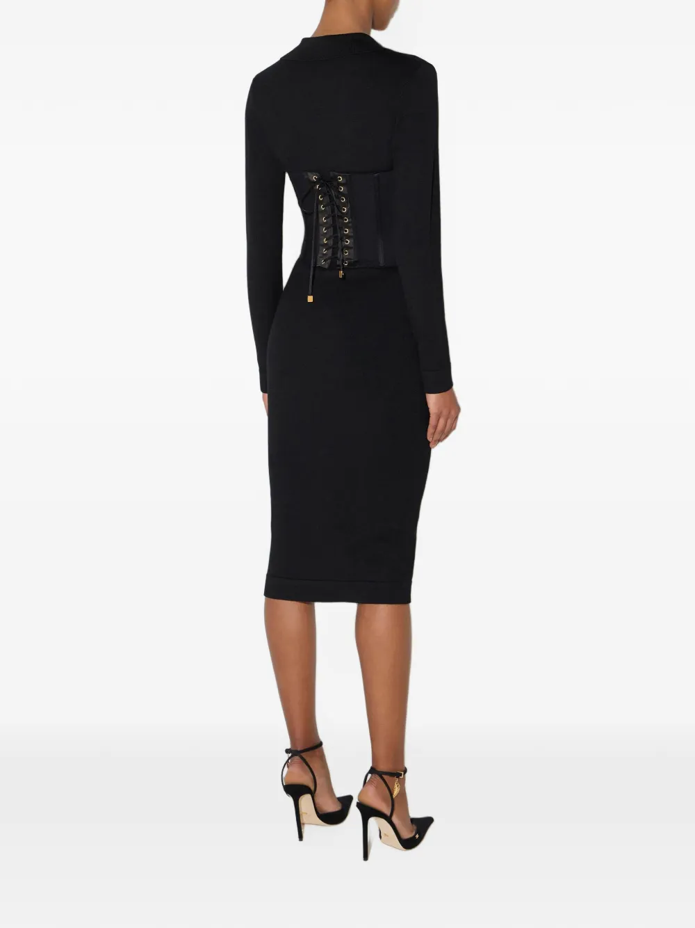 Elisabetta Franchi Gebreide bustier-jurk Zwart