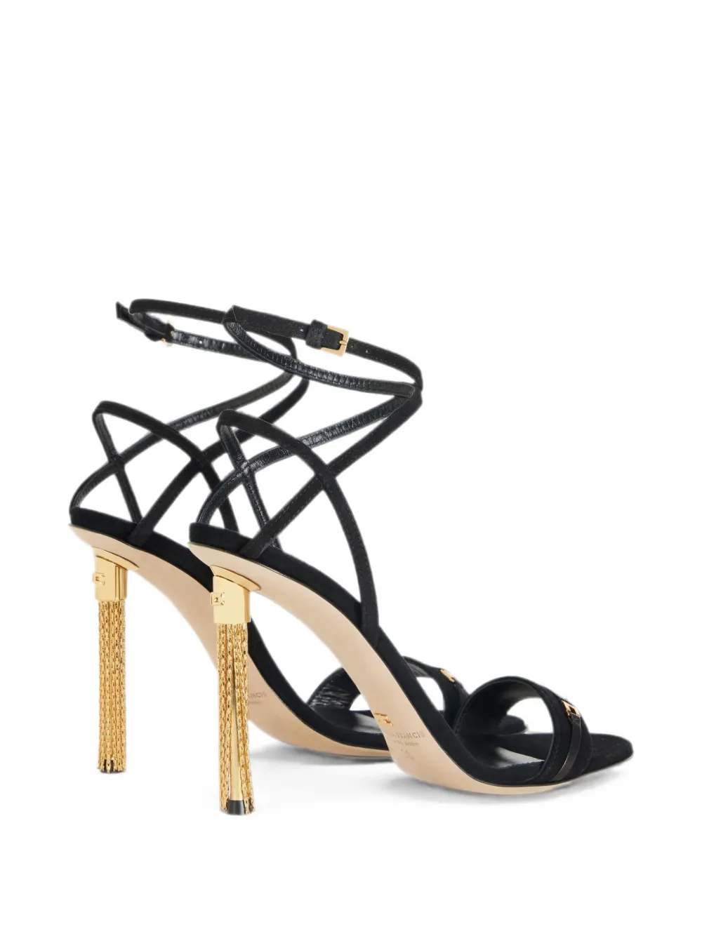 Elisabetta Franchi suede sandal with tassel Zwart