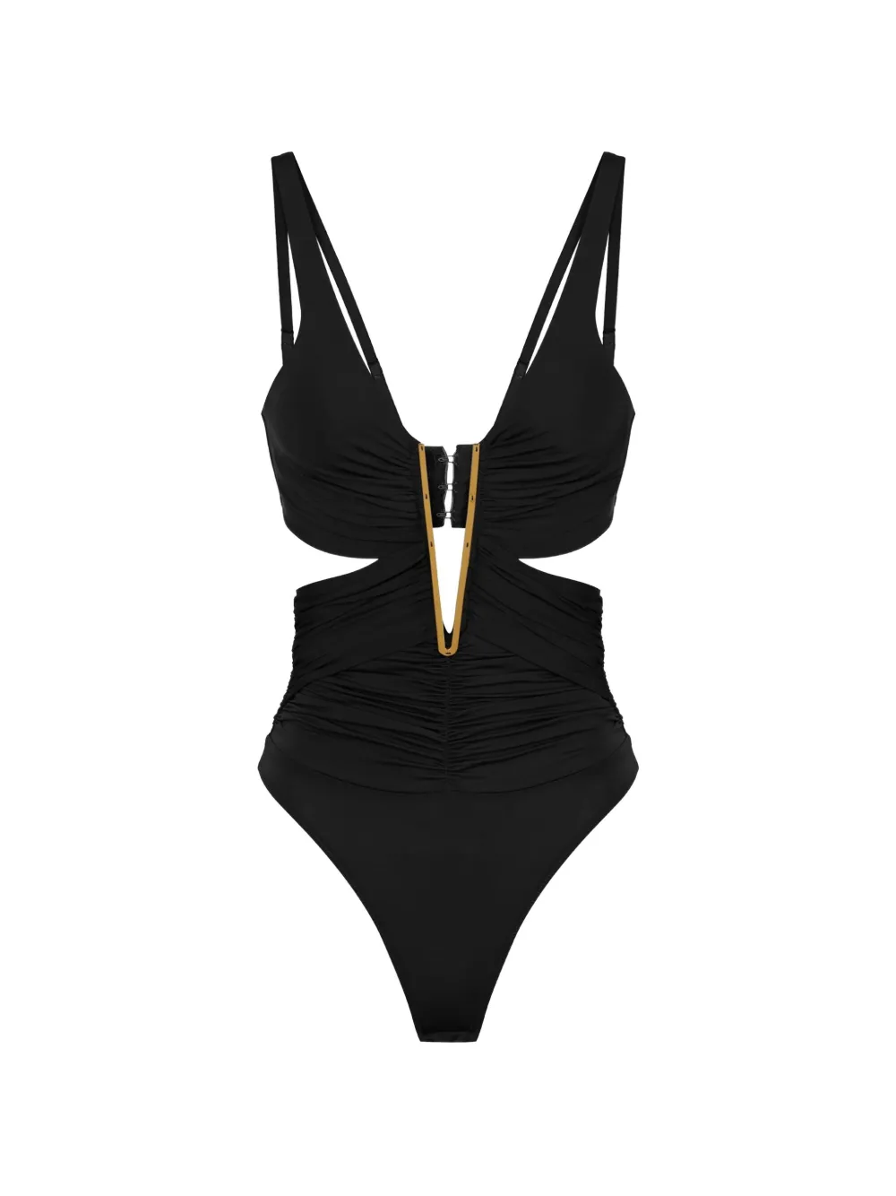 Elisabetta Franchi Body drappeggiato con cut-out - Nero