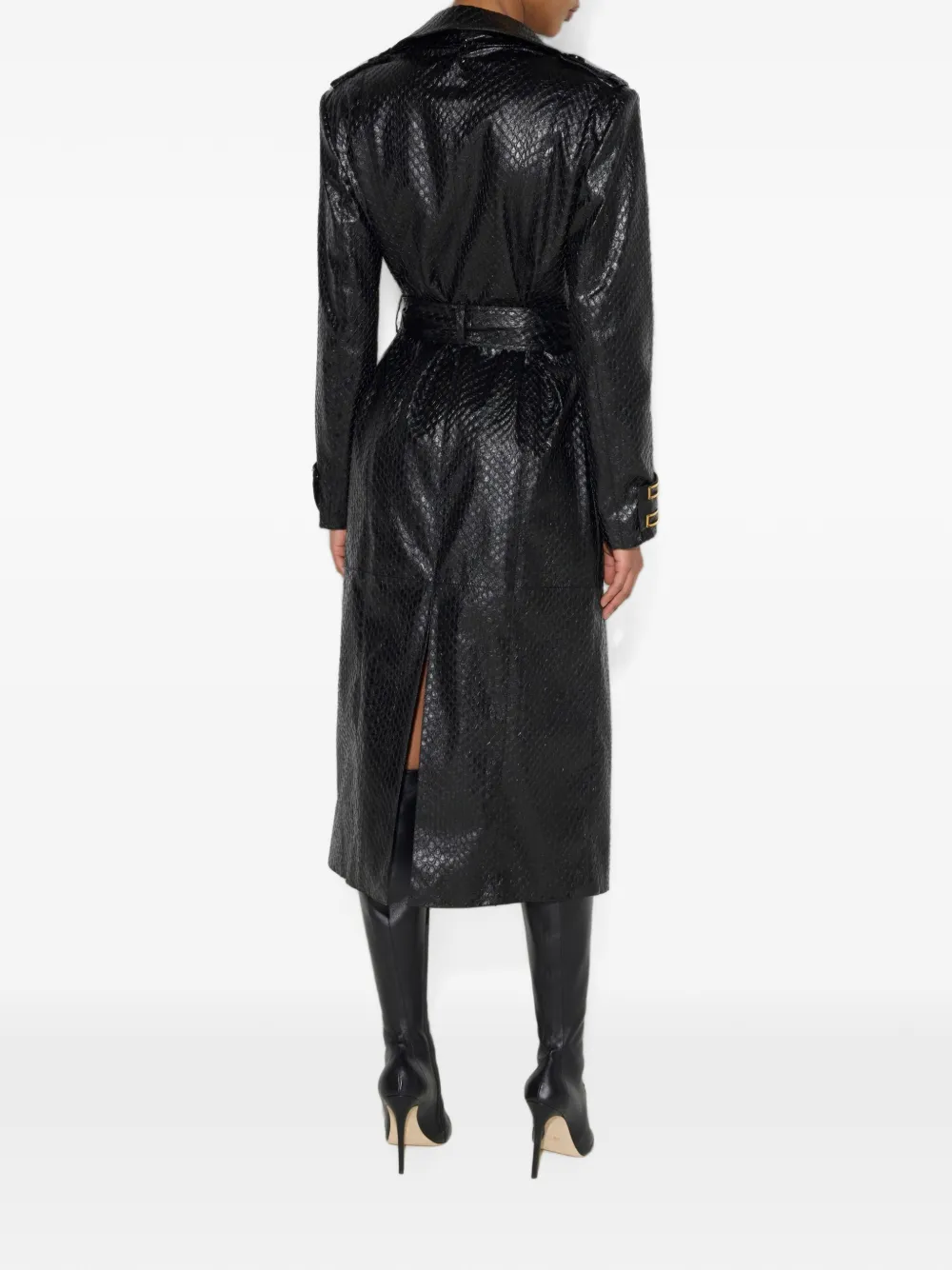 Elisabetta Franchi Trenchcoat met textuur Zwart