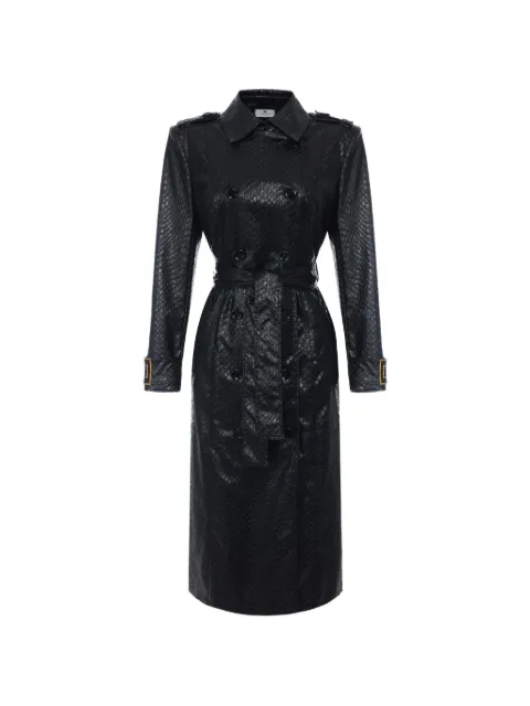 Elisabetta Franchi scale-texture trench coat