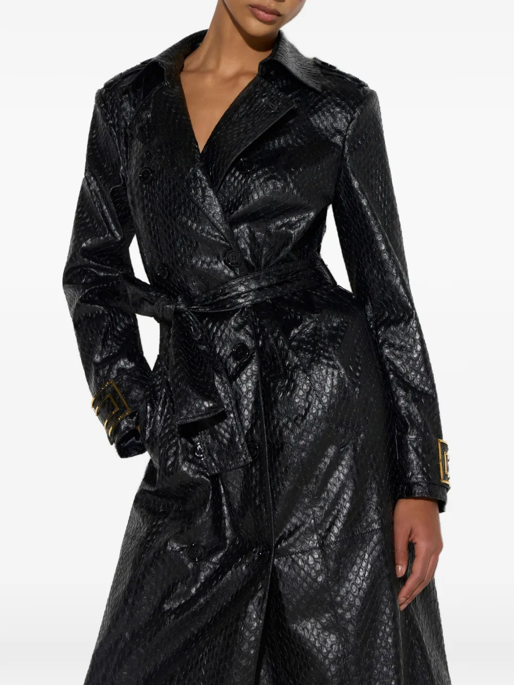 Elisabetta Franchi Trenchcoat met textuur Zwart