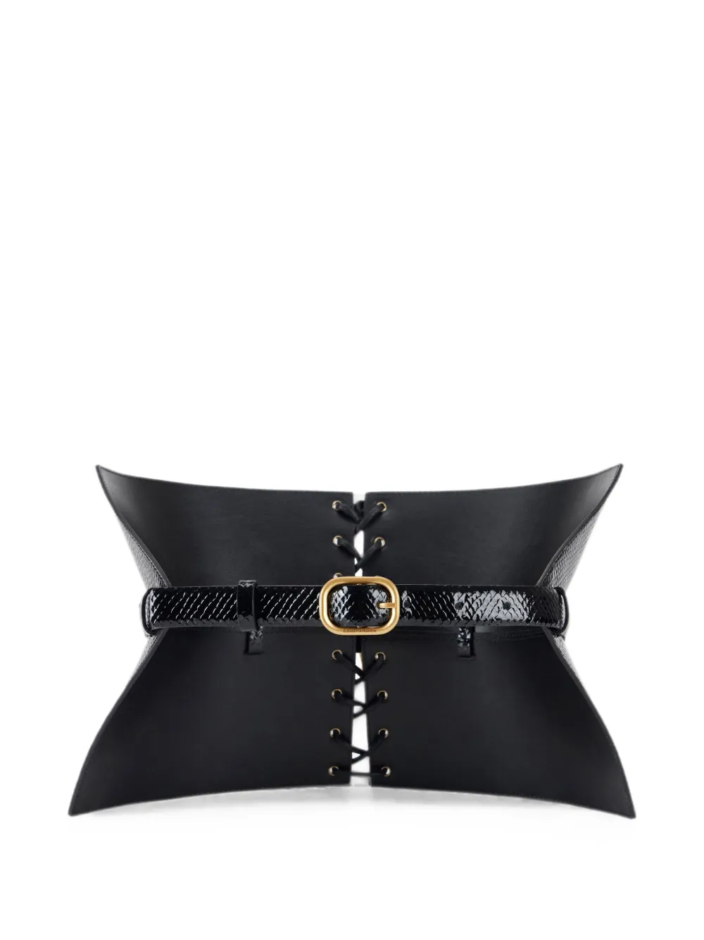 Elisabetta Franchi Python-print Bustier-style Belt In Schwarz