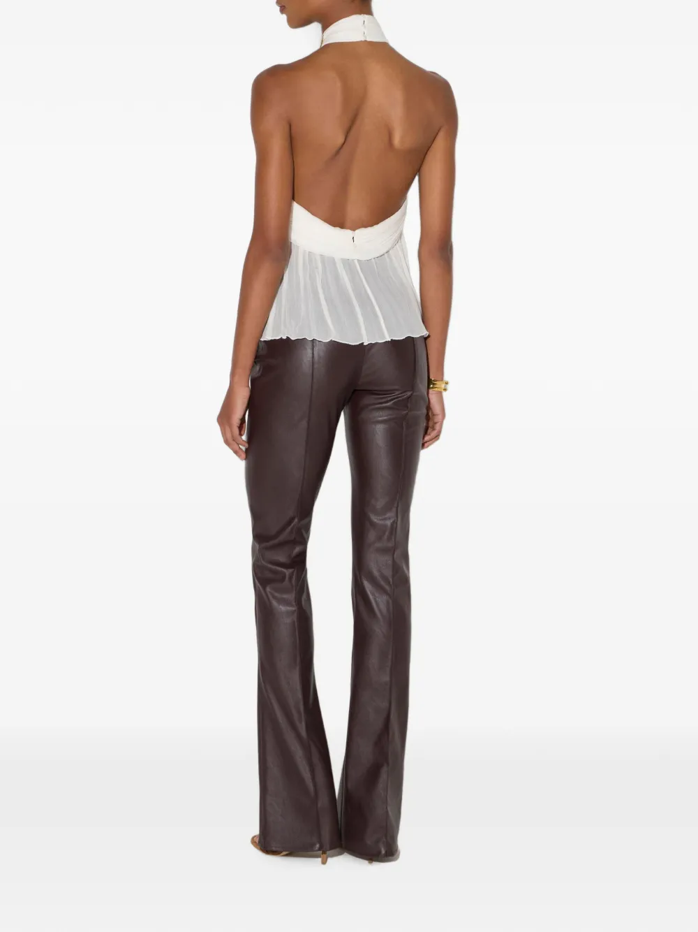 Elisabetta Franchi Top van crepon-stof met logo Wit