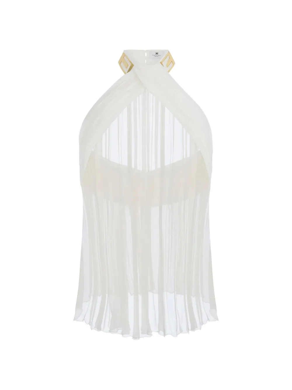Elisabetta Franchi top in crepon-fabric with jewel logo